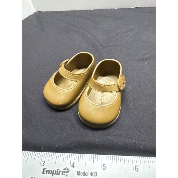 Vintage Madame Alexander Doll Shoes Brown Mary Jane Style - Picture 1 of 8